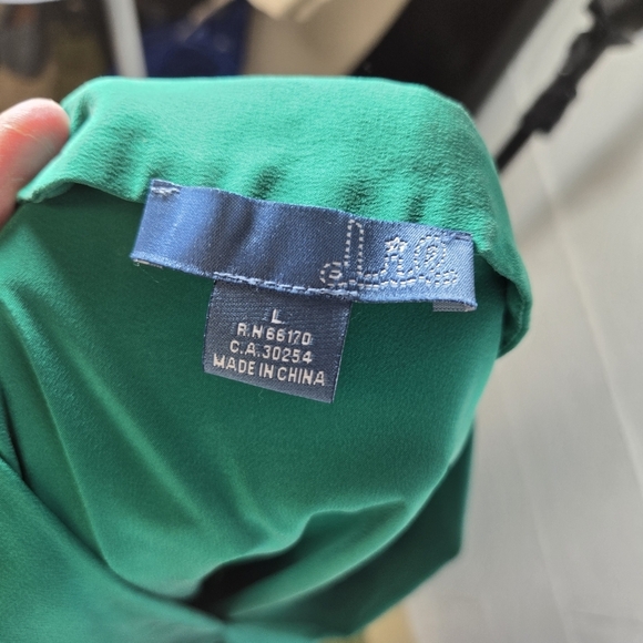 Anthropologie LIL Emerald Green Silk Draped Tie Back Dress - Picture 6 of 11